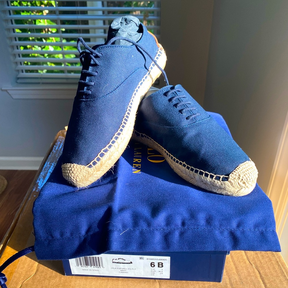 Polo Ralph Lauren ALL NEW Women canvas lace-up Espadrille